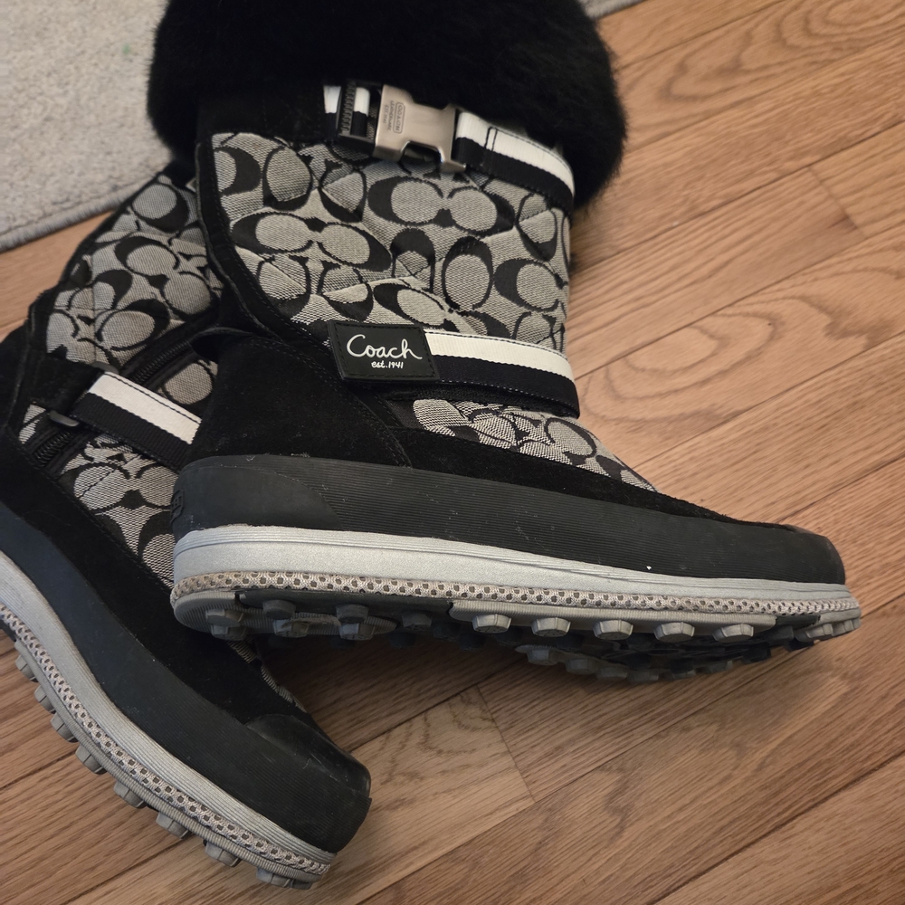 Coach Black and Gray Winter Boots - Picture 2 of 2
